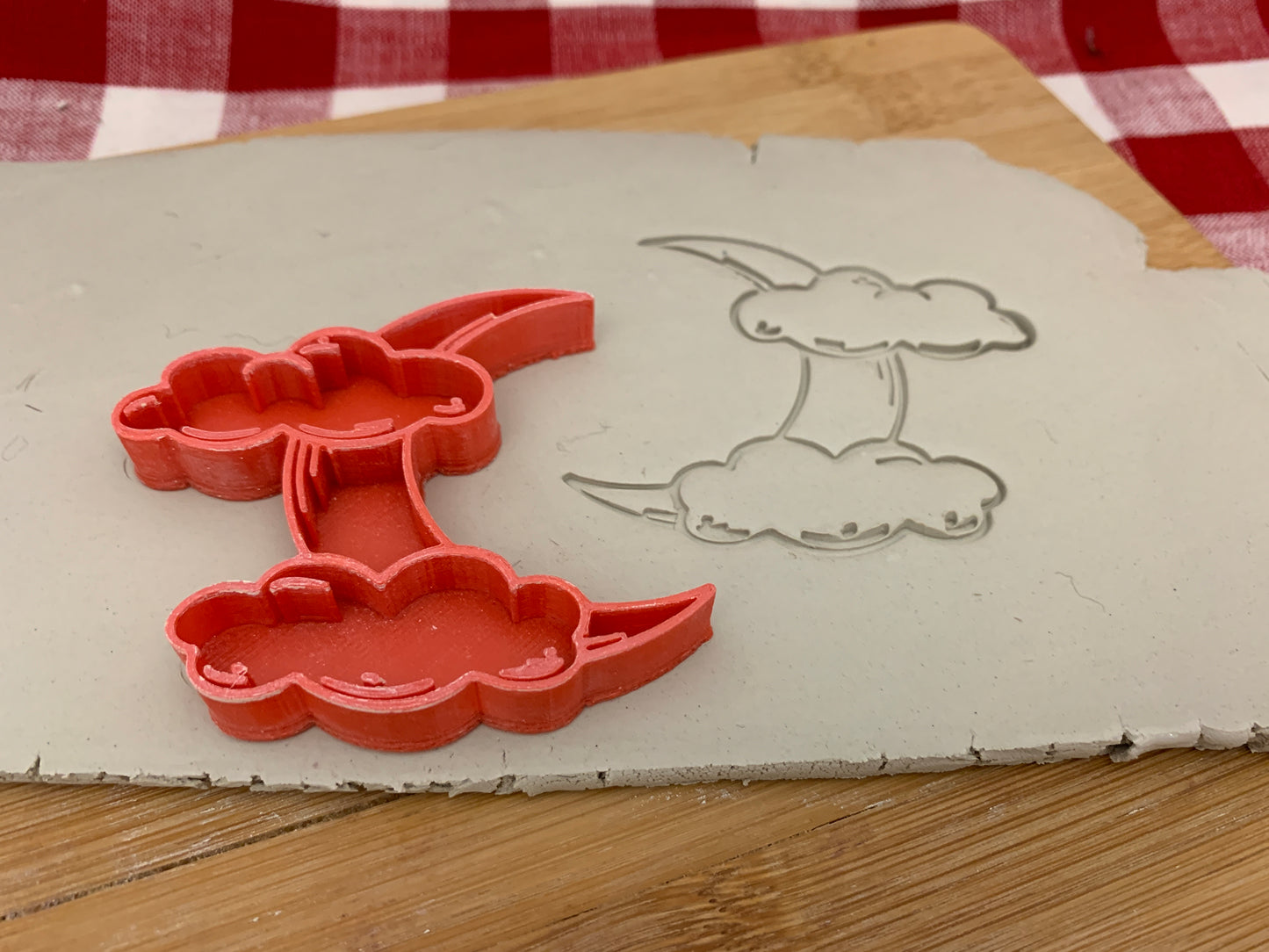 Halloween Moon and Clouds stamp - plastic 3D printed, multiple sizes