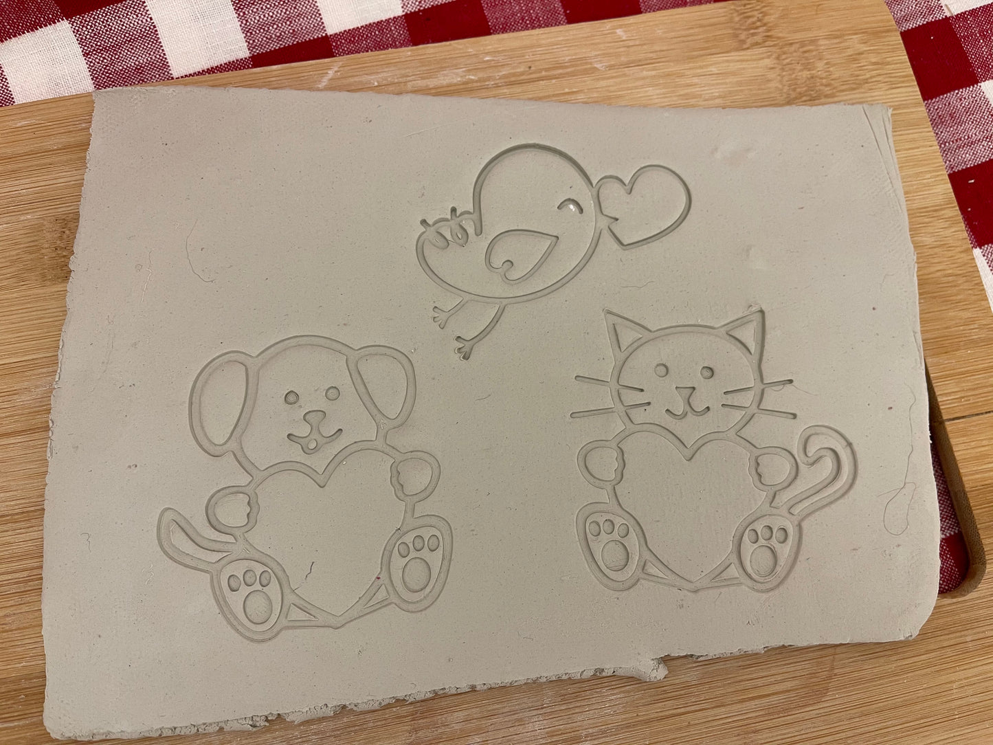 Valentine Heart Animal stamps - plastic 3D printed, Each or Set, multiple sizes