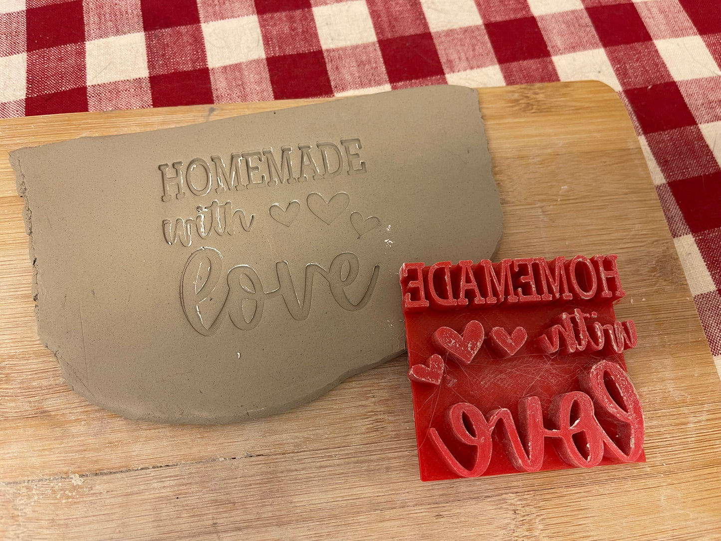 "Homemade with Love" word stamp - plastic 3D Printed, Multiple Sizes Available