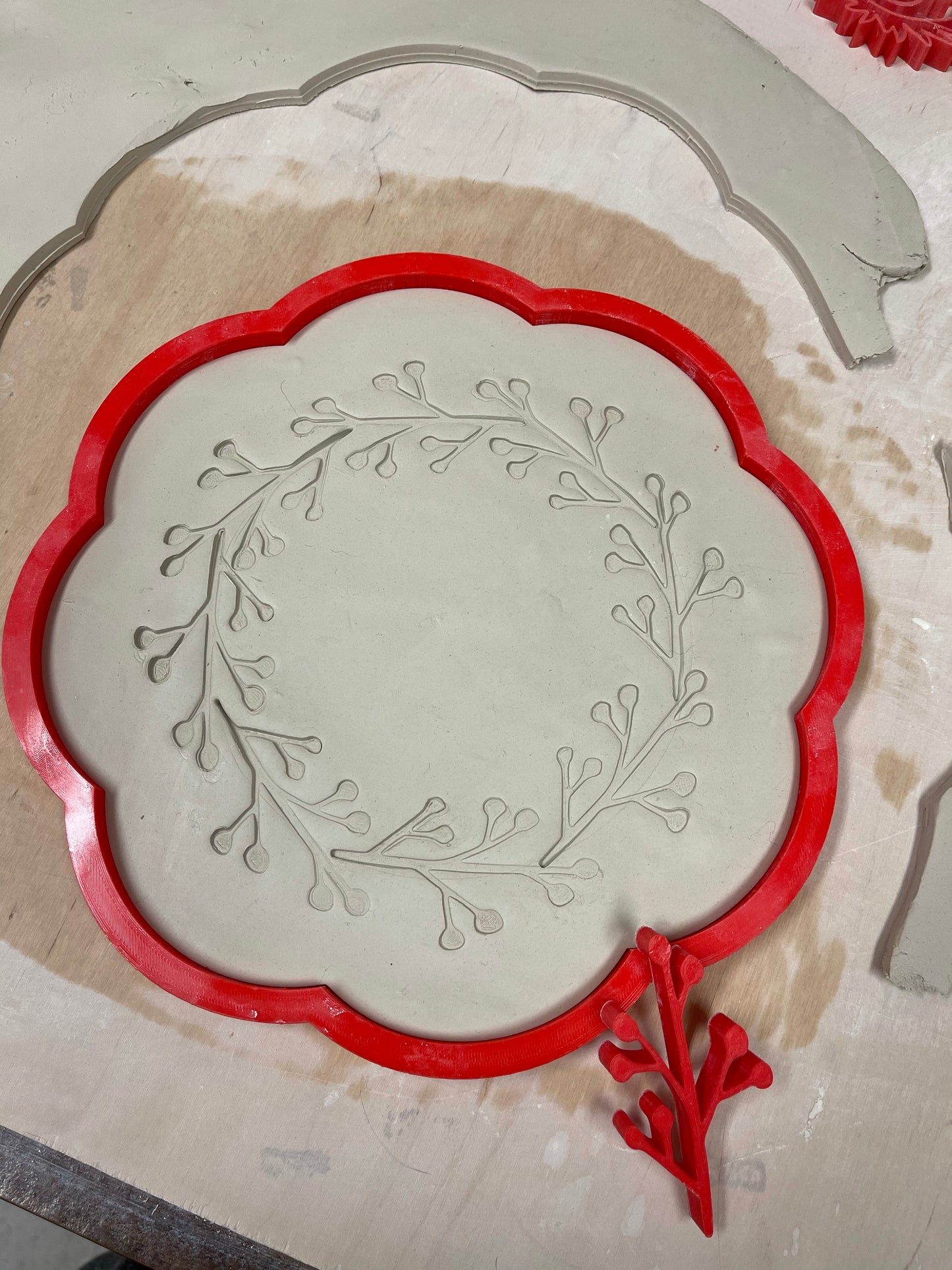 Greenery3 Pottery Stamp, Branch Design - 3D Printed Multiple Sizes