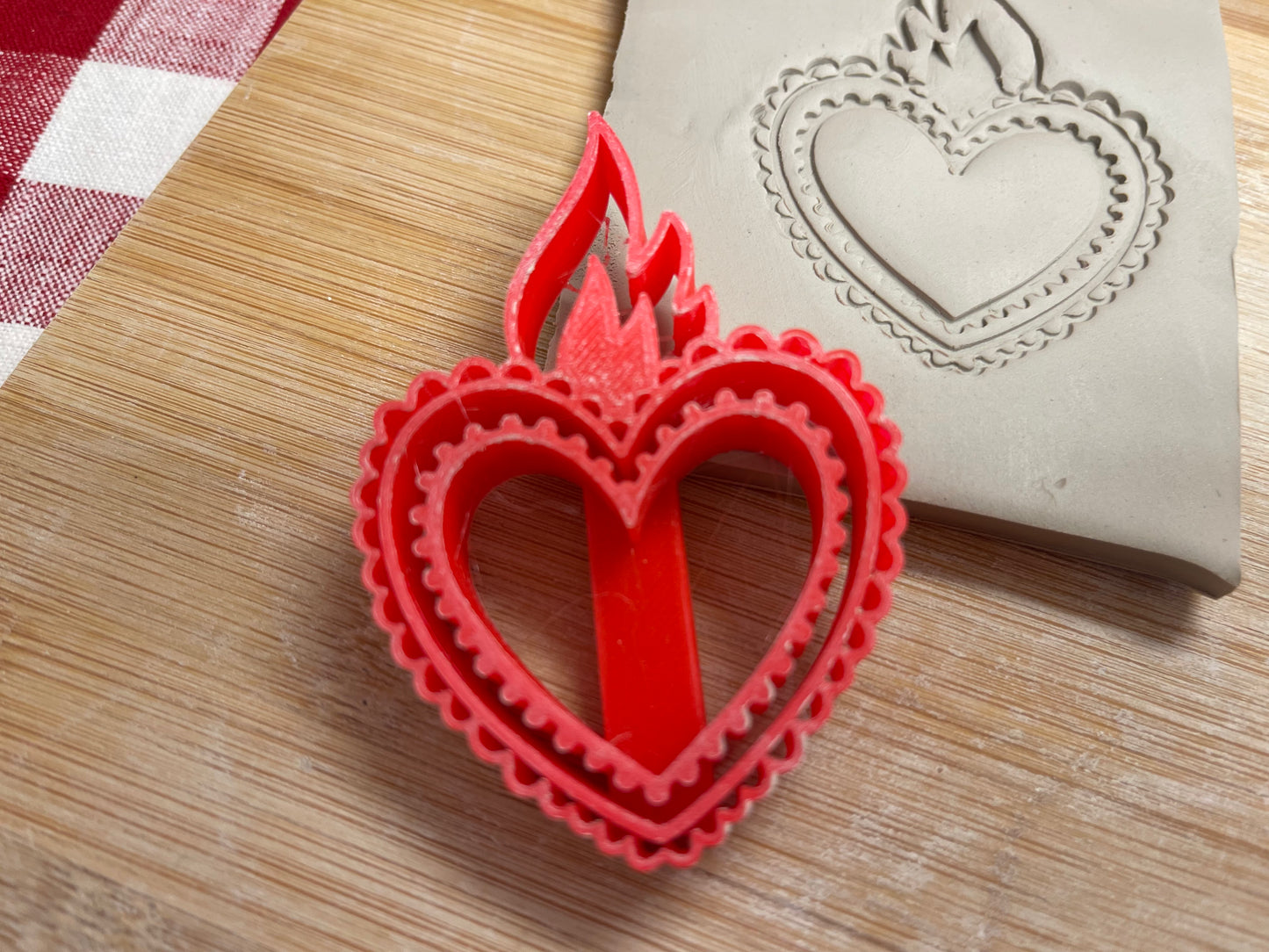 Heart Stamp, Day of the Dead Series - plastic 3D printed, pottery tool, multiple sizes