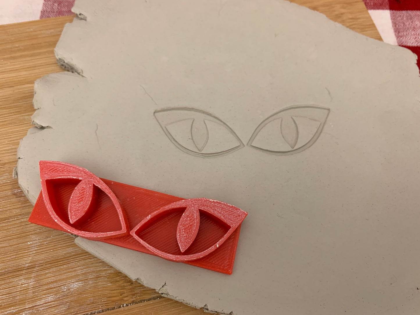Pottery Stamp, Halloween Cat Eyes - multiple sizes