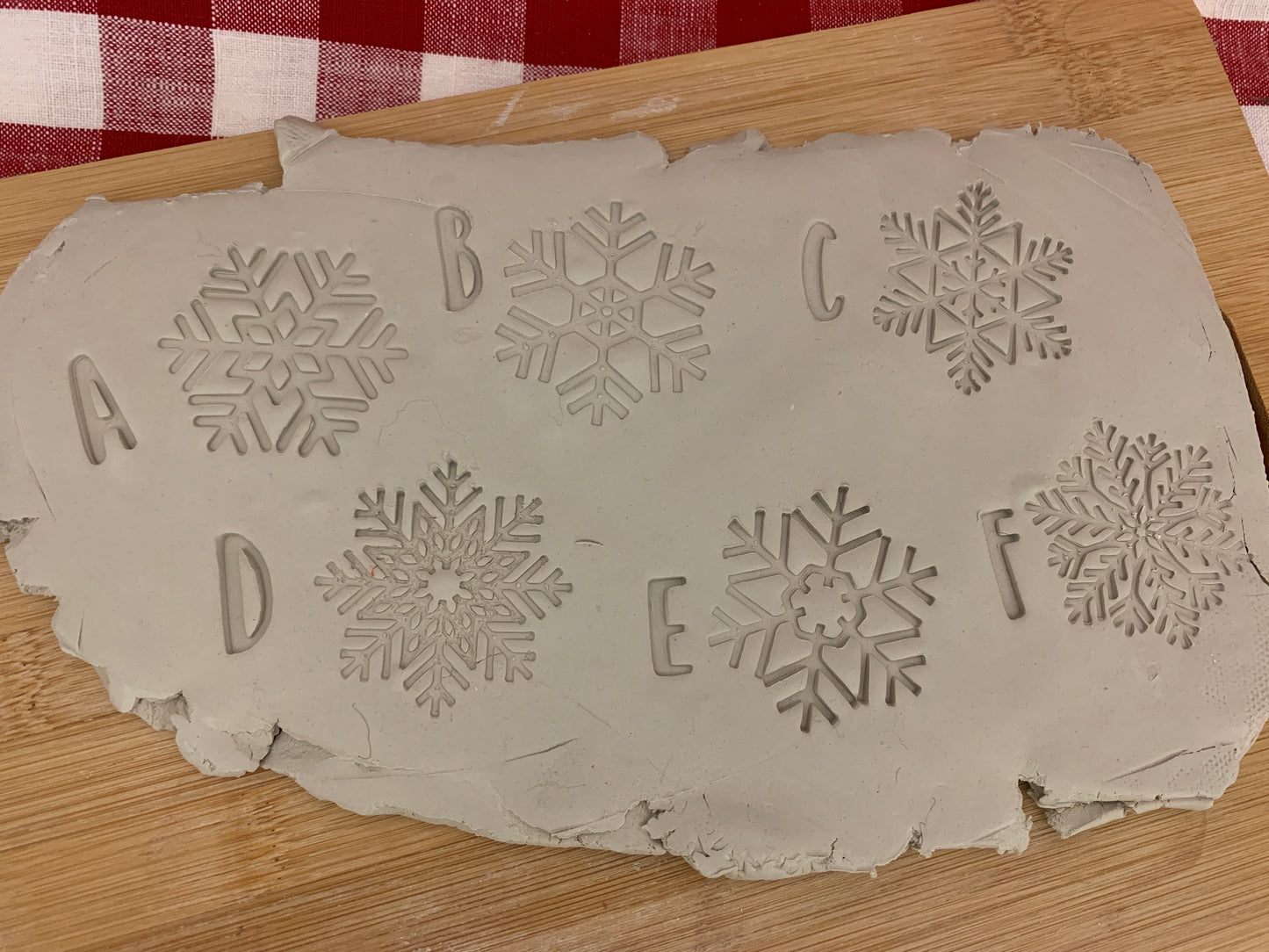 Pottery Stamp, Snowflake design, Each or Set - multiple sizes