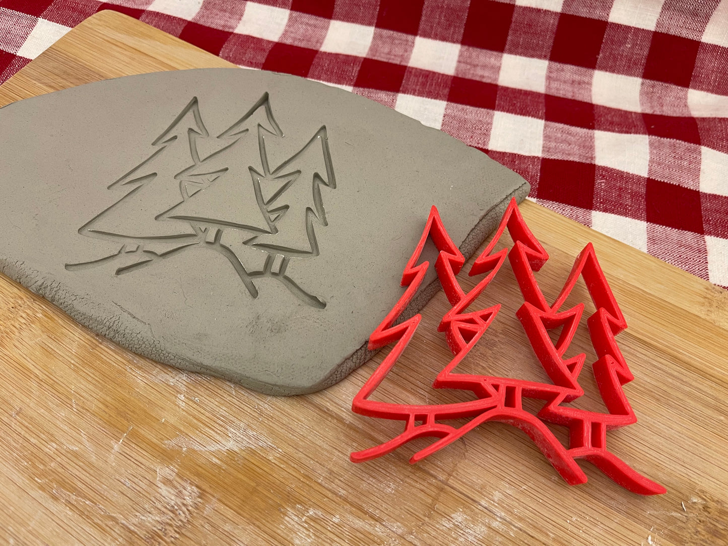 Pottery Stamp, Forest Tree design, Camping doodle series - multiple sizes
