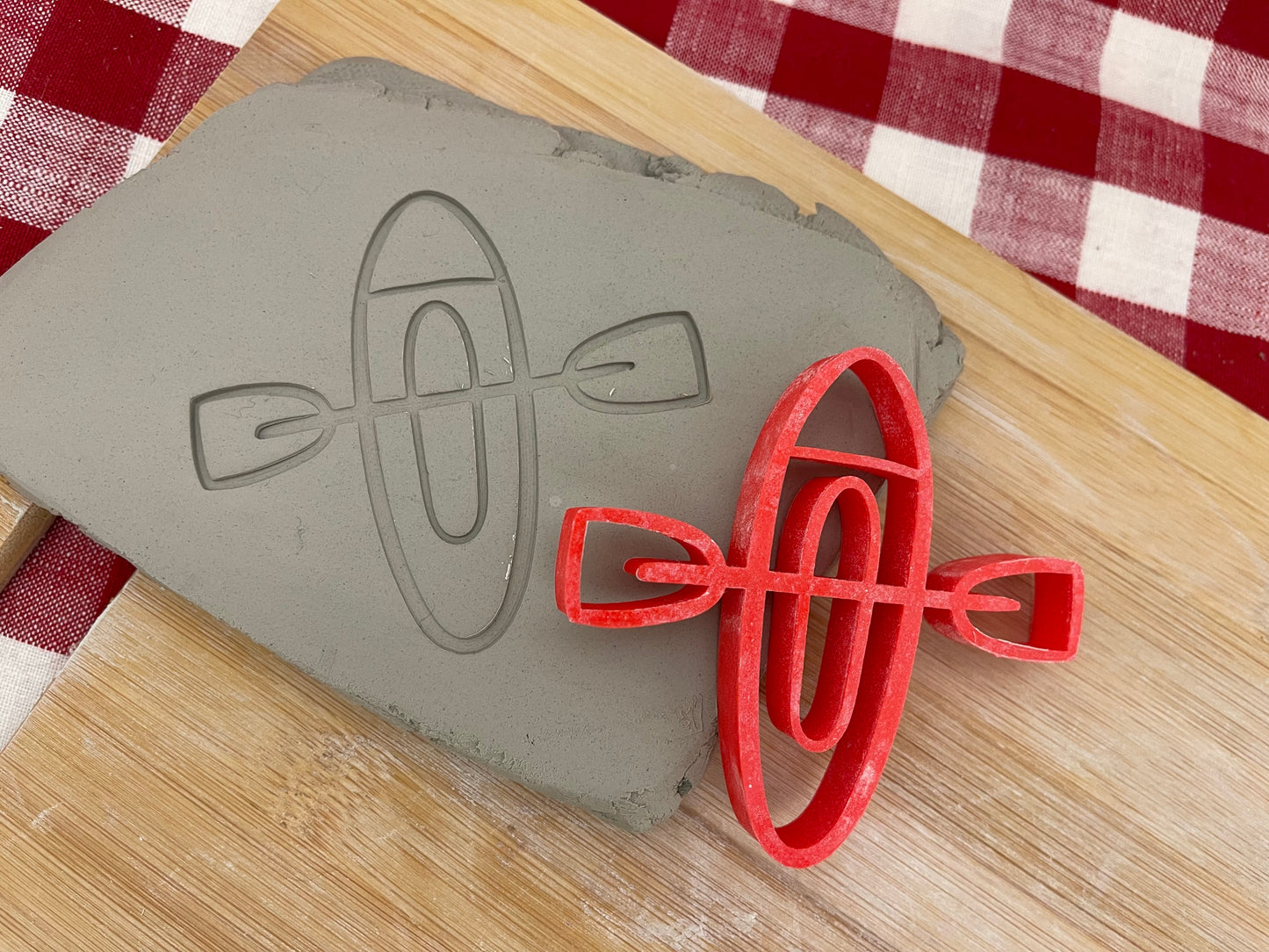 Pottery Stamp, Kayak design, Camping doodle series - multiple sizes