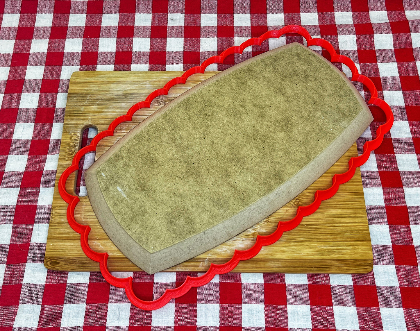 Scalloped Edge Spherical Rectangle, Clay Cutter - Plastic 3D printed, Pottery Tool, multiple sizes