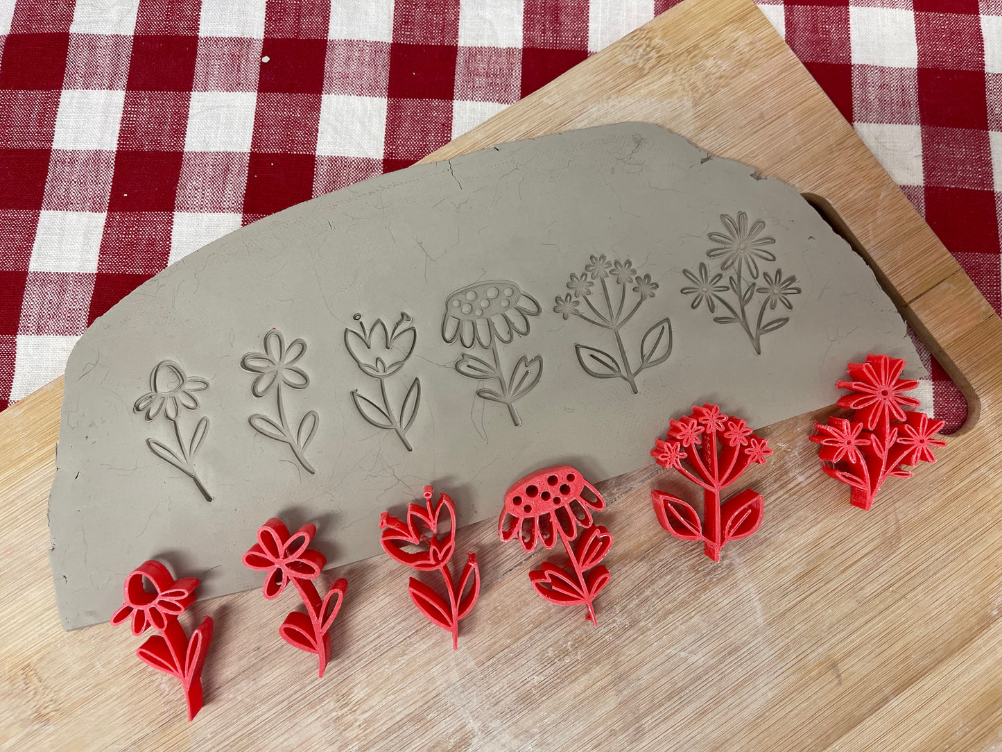 Spring Flowers Stamp Series - 6 flower designs, each or set, plastic 3D printed