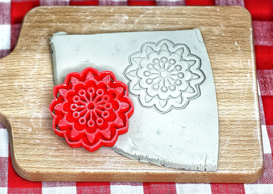 Henna Mandala, Pottery Stamp - plastic 3d printed, multiple sizes available