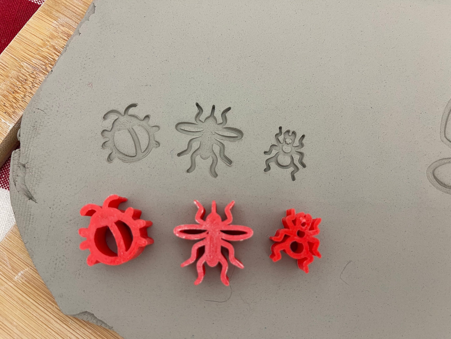 Butterfly & Bugs pottery stamp - multiple designs, Camping doodle series, Pottery Tool, plastic 3d printed, multiple sizes available