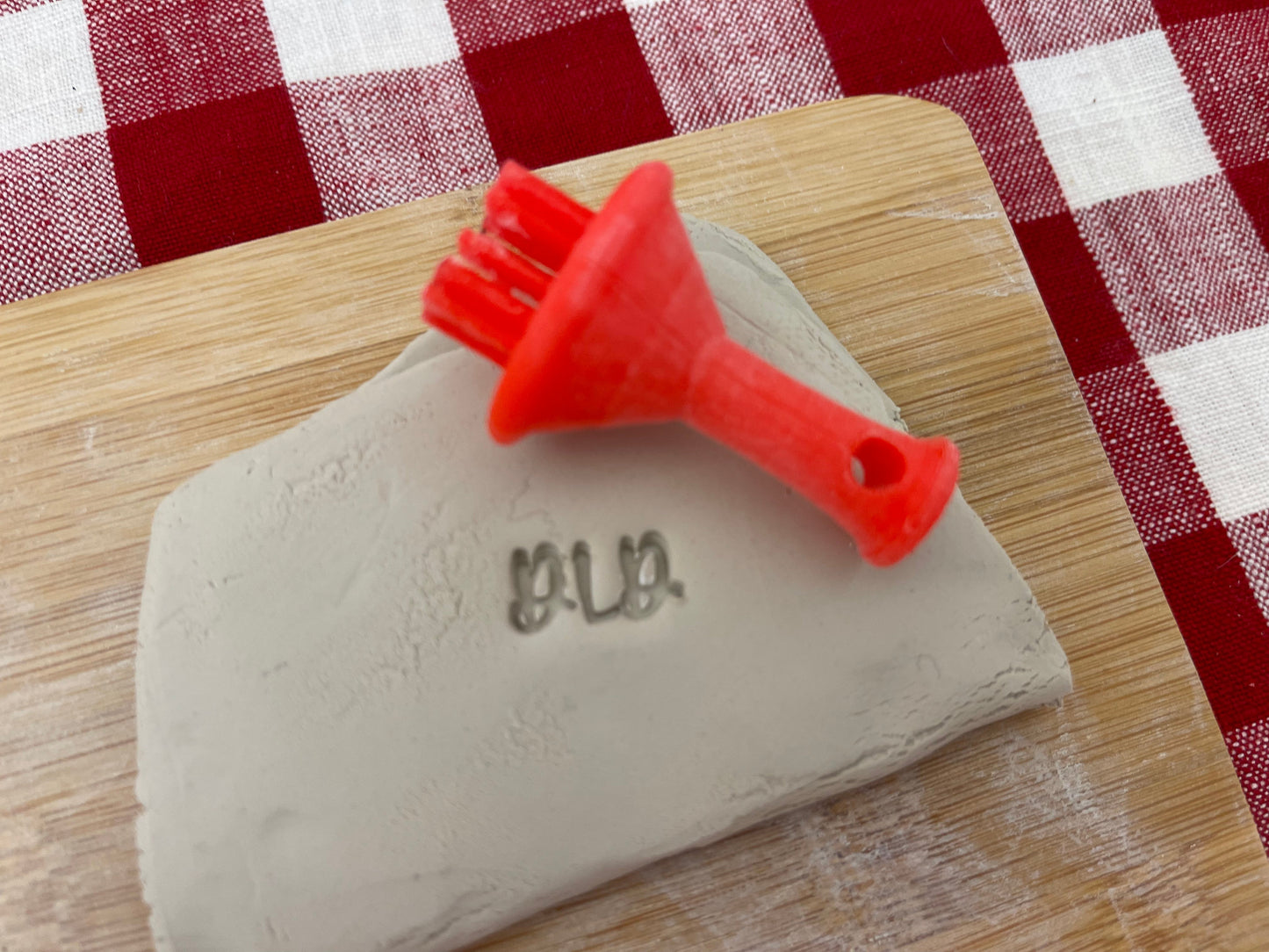 Maker's mark, Pottery Stamp, 1,2 or 3 initials, plastic 3d printed, choose font and size, signature stamp