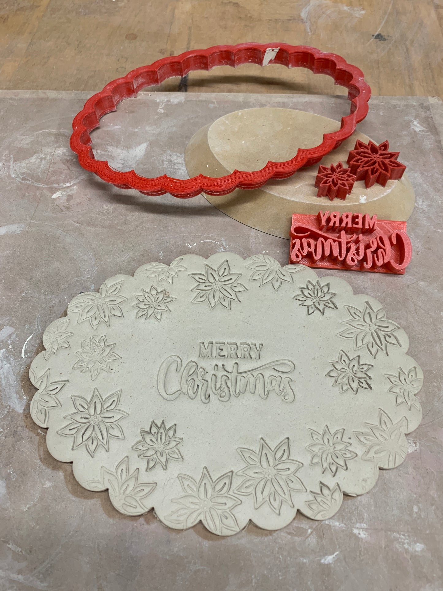 Christmas formal "Merry Christmas" word stamp - plastic 3D printed, multiple sizes