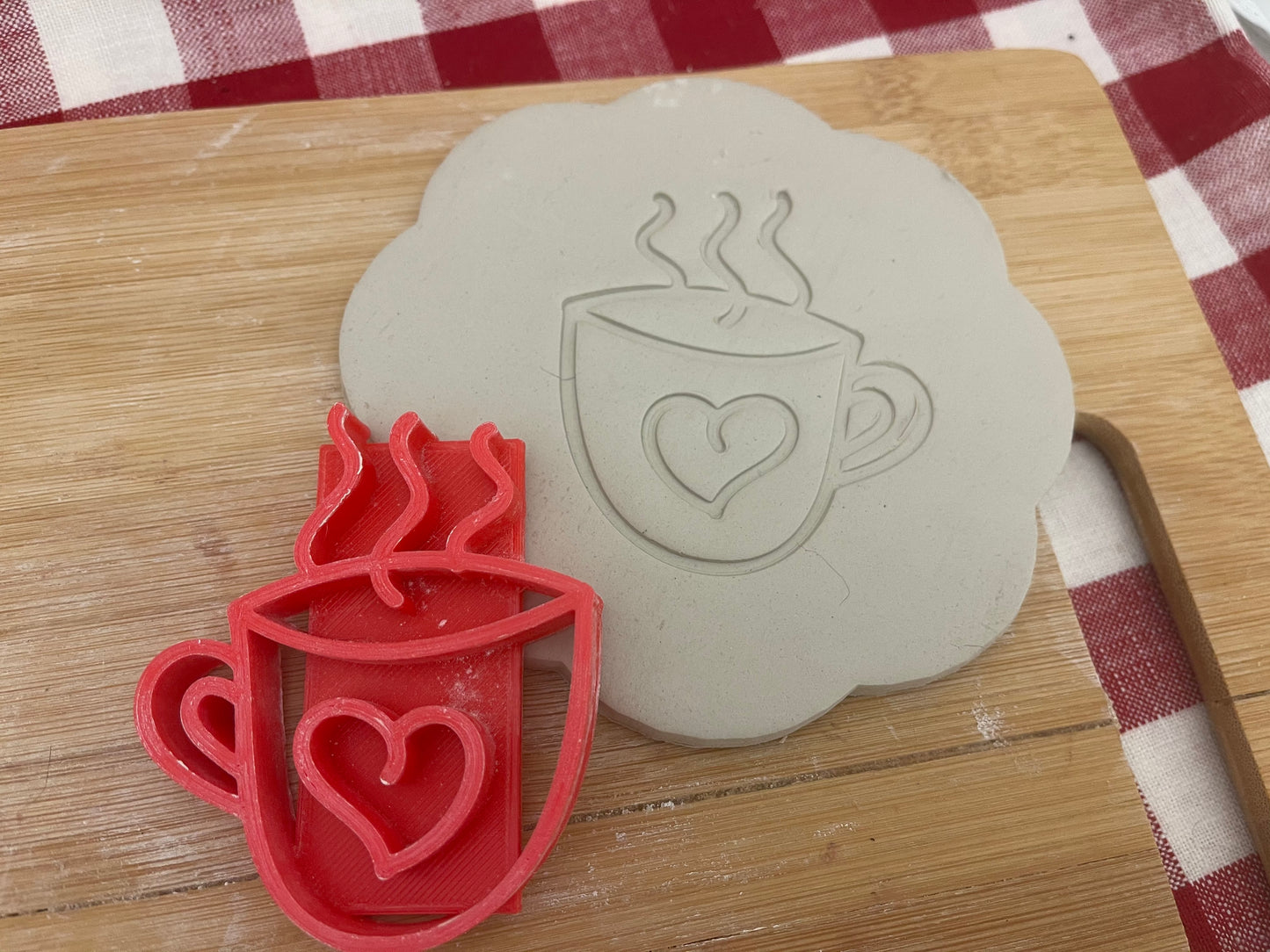 Pottery Stamp, Valentine Heart doodle designs, Each or Set - multiple sizes