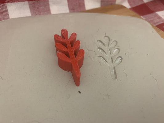 Pottery Stamp, Laurel leaf design - multiple sizes