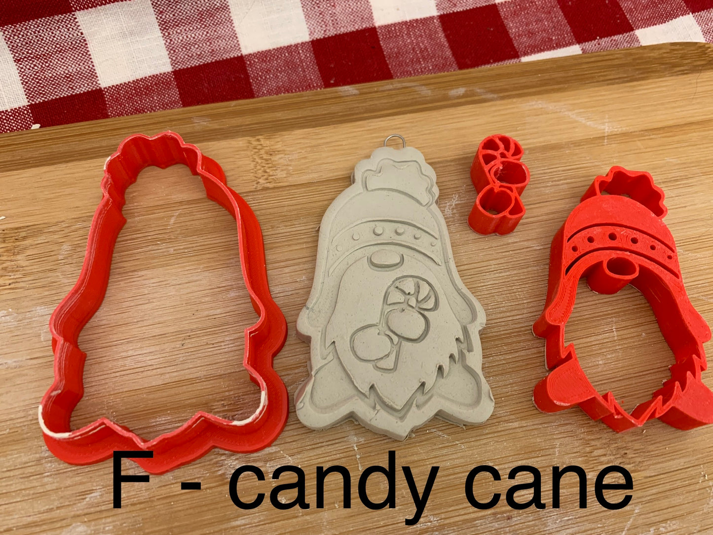 Christmas Gnome stamps, with optional cookie cutter ornament - plastic 3D printed, each or set