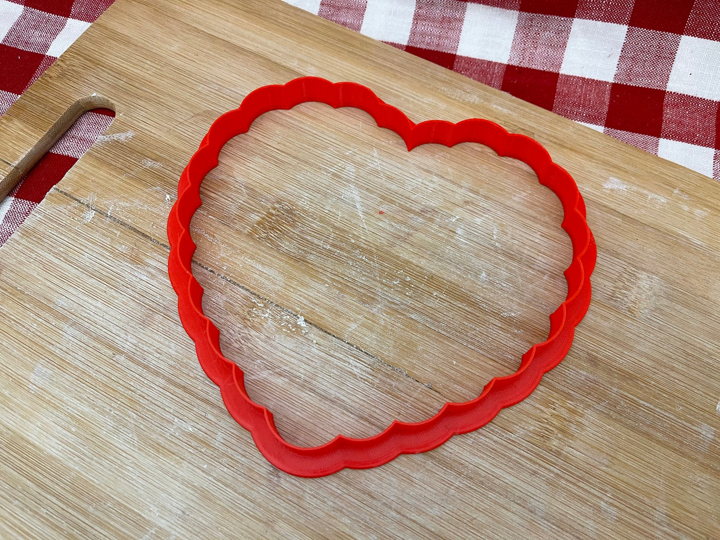 Scalloped Heart, Clay Cutter - Plastic 3D printed, XL pottery tool, multiple sizes
