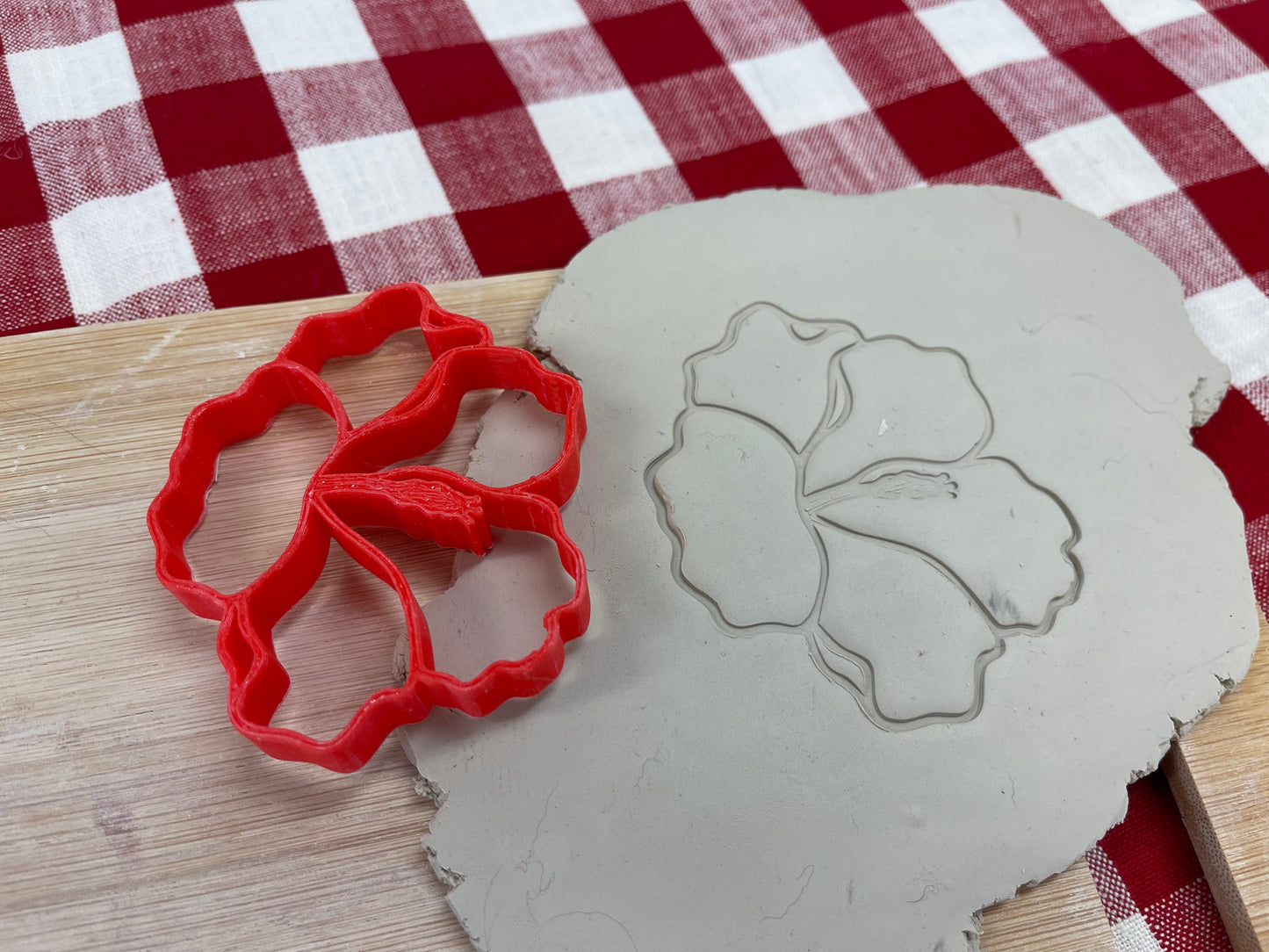 Hibiscus 2 flower stamp - plastic 3D printed, multiple sizes
