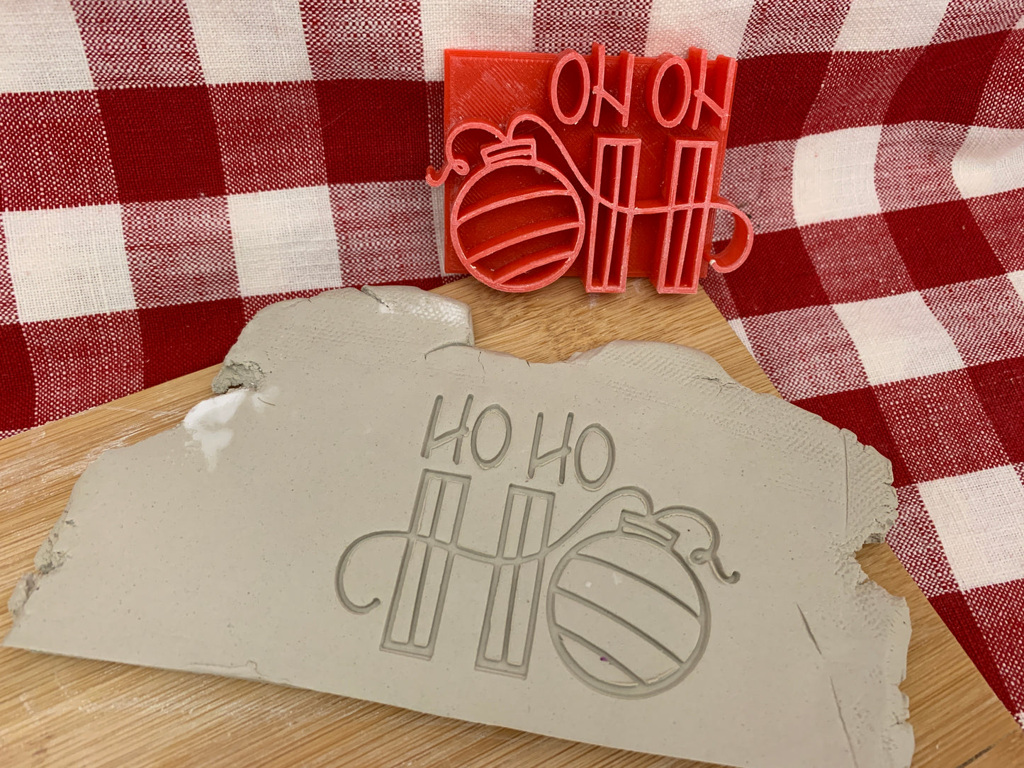 Christmas casual "Ho Ho Ho" word stamp - plastic 3D printed, multiple sizes