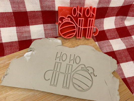 Christmas casual "Ho Ho Ho" word stamp - plastic 3D printed, multiple sizes