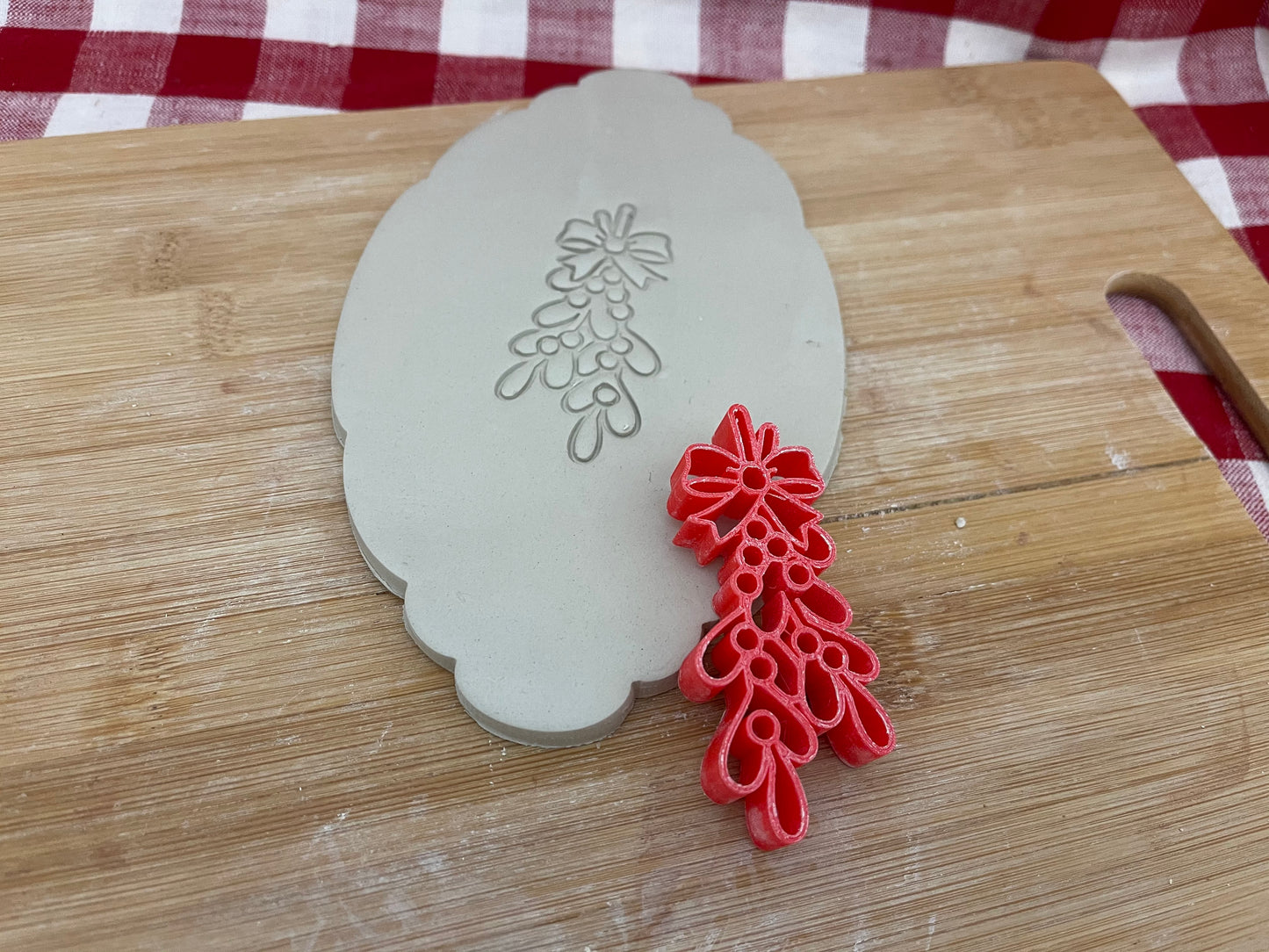 Pottery Stamp, Mistletoe design - multiple sizes