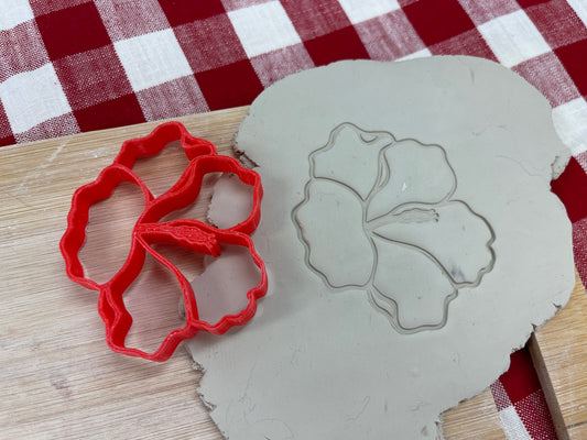 Hibiscus 2 flower stamp - plastic 3D printed, multiple sizes