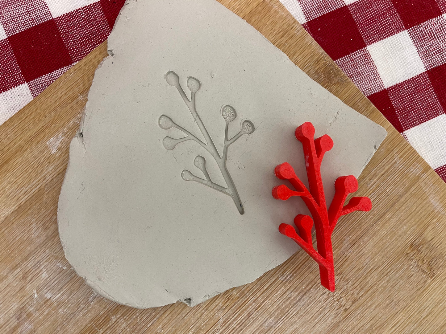 Greenery3 Pottery Stamp, Branch Design - 3D Printed Multiple Sizes
