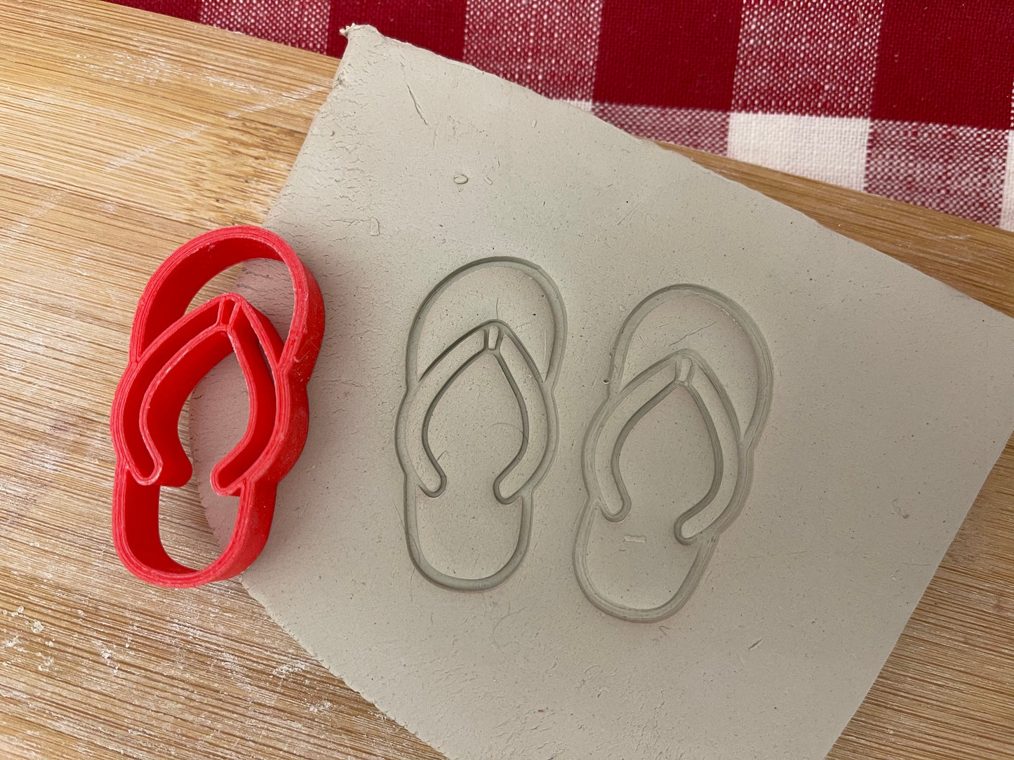 Flip Flop stamp, beach - plastic 3D printed, multiple sizes