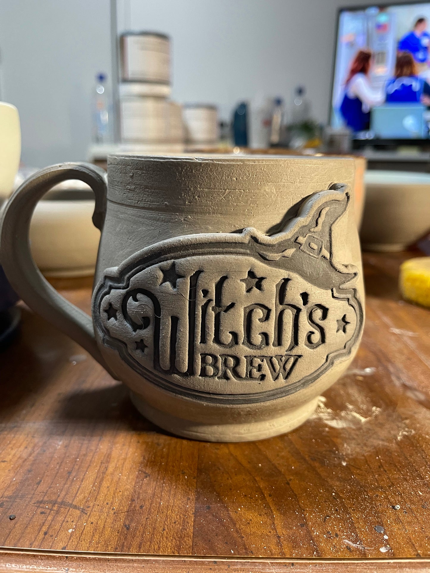 "Witch's Brew" word stamp, w/ optional ornament cutter - plastic 3D printed, multiple sizes