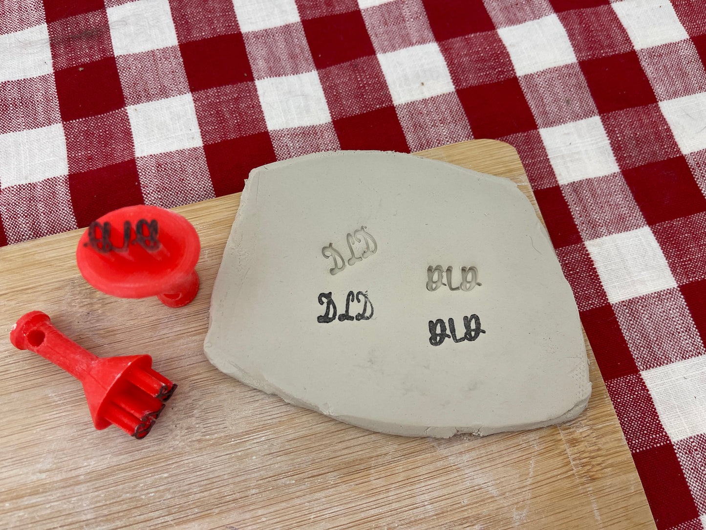 Maker's mark, Pottery Stamp, 1,2 or 3 initials, plastic 3d printed, choose font and size, signature stamp