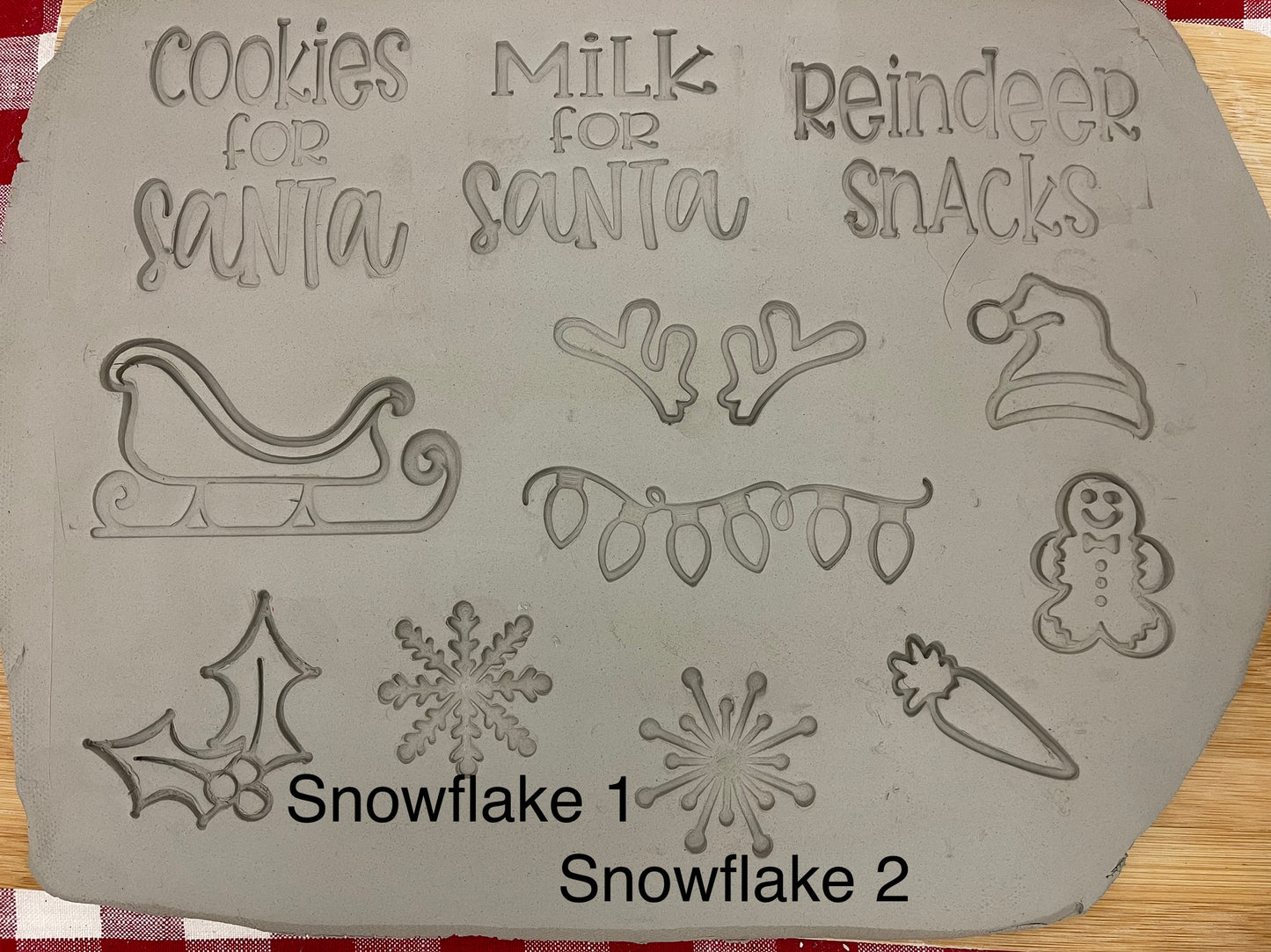 Christmas Cookies for Santa designs, Pottery stamps - *New Sizes Available* Each or Set