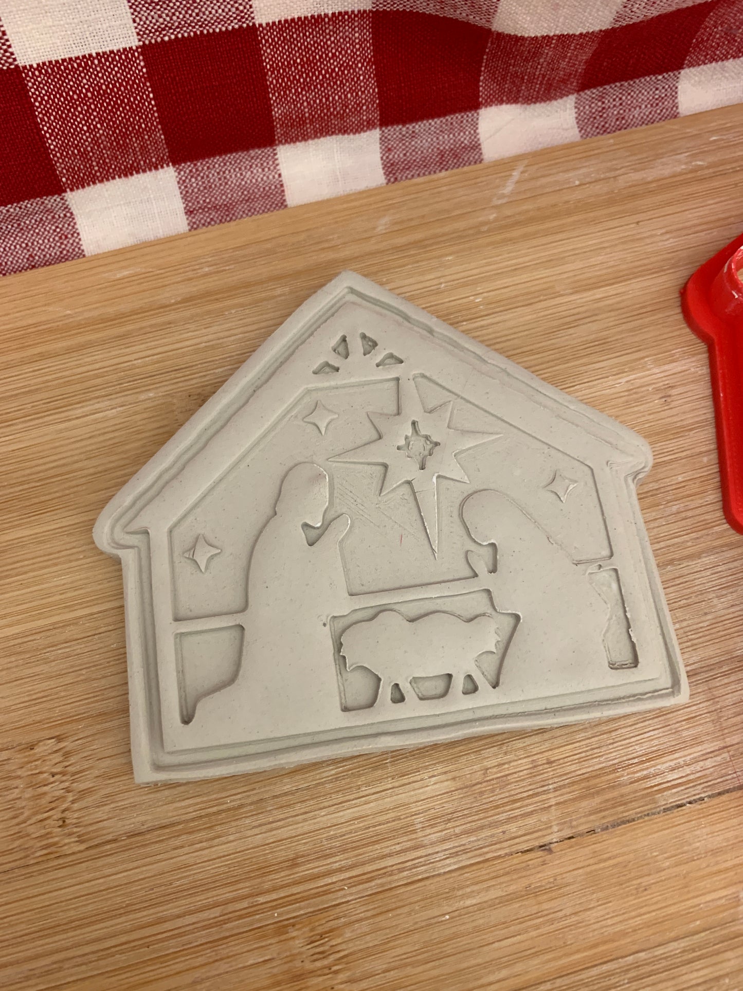 Pottery Stamp, Nativity design, w/ optional ornament cutter - multiple sizes