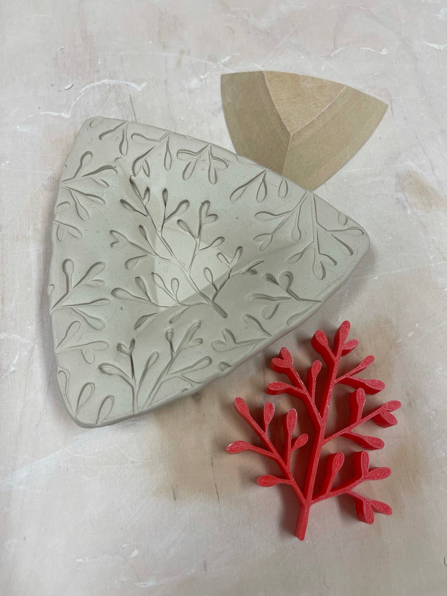 Pottery Stamp, Greenery2 branch design - multiple sizes