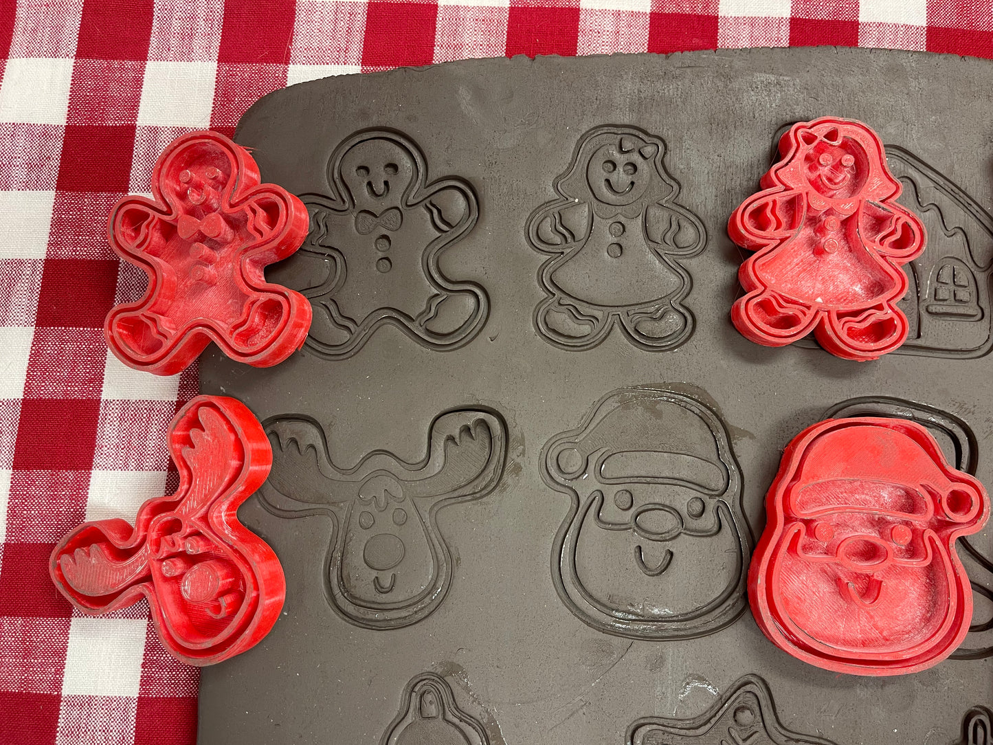 Pottery Stamp, Christmas Gingerbread Cookies various designs, with optional cookie cutter ornament - multiple sizes