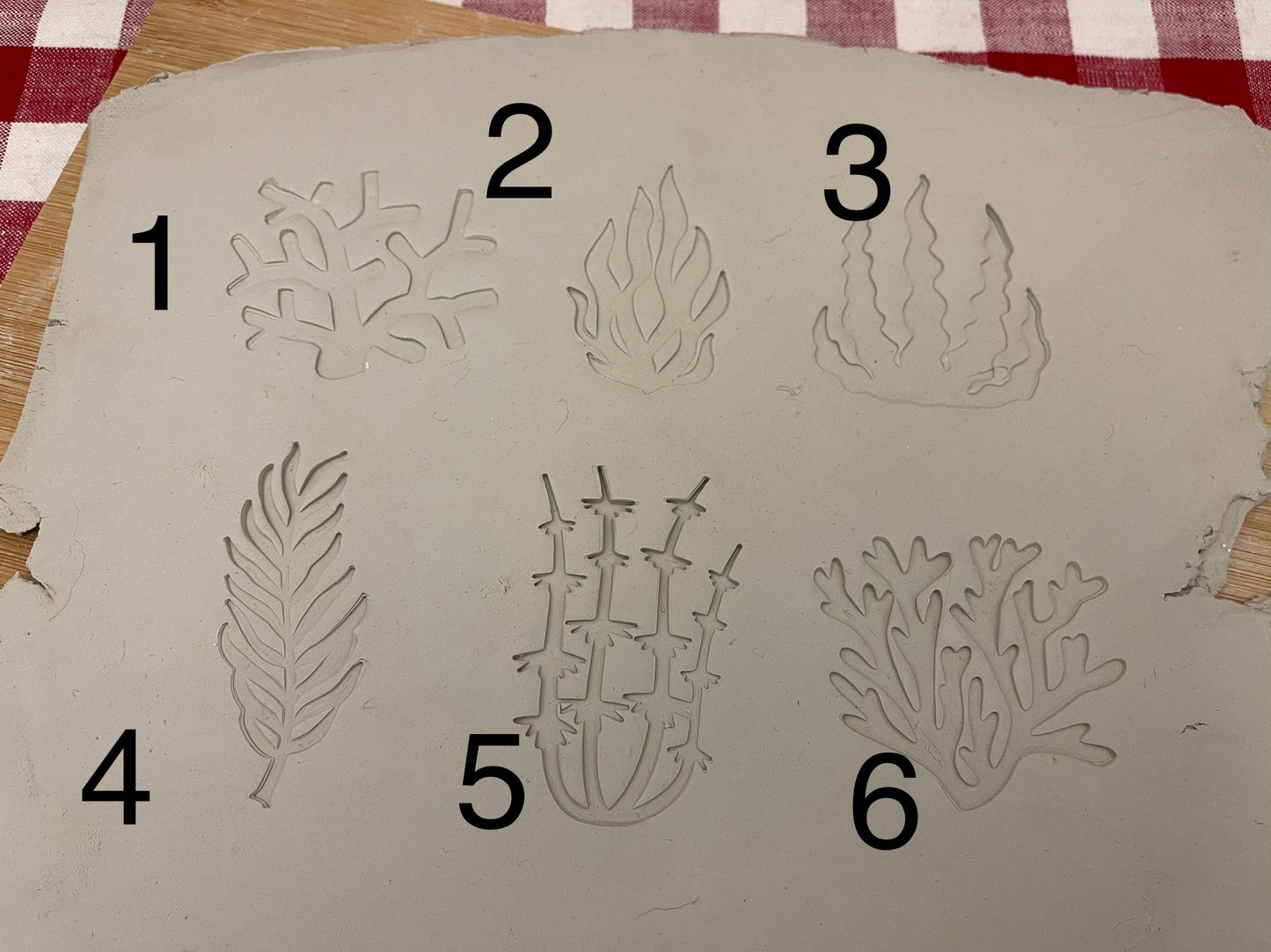 Ocean plant stamp, seaweed, coral design - plastic 3D printed, Each or Set, multiple sizes