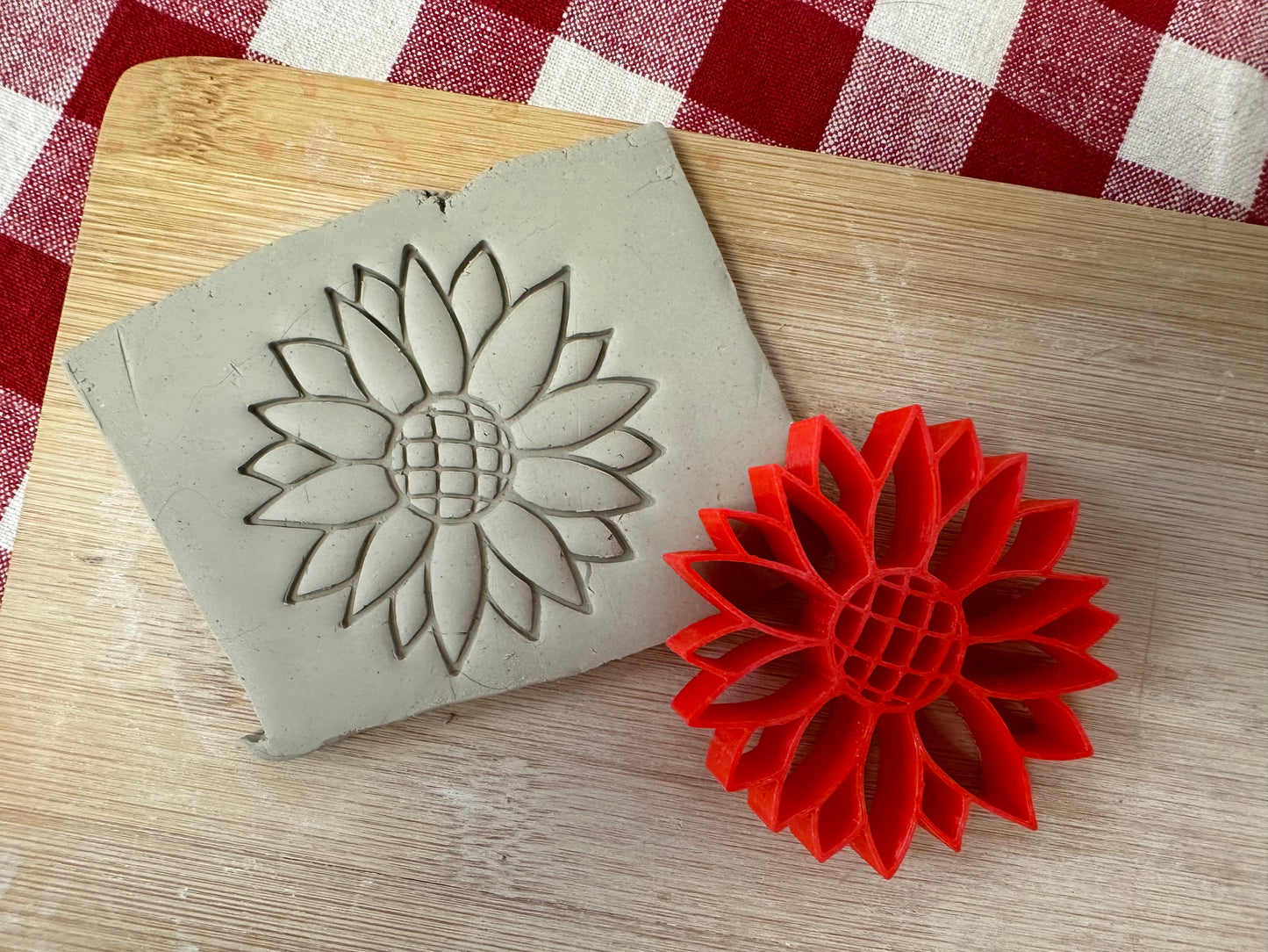 Thanksgiving Stamp Series - Sunflower stamp, plastic 3D printed, multiple sizes