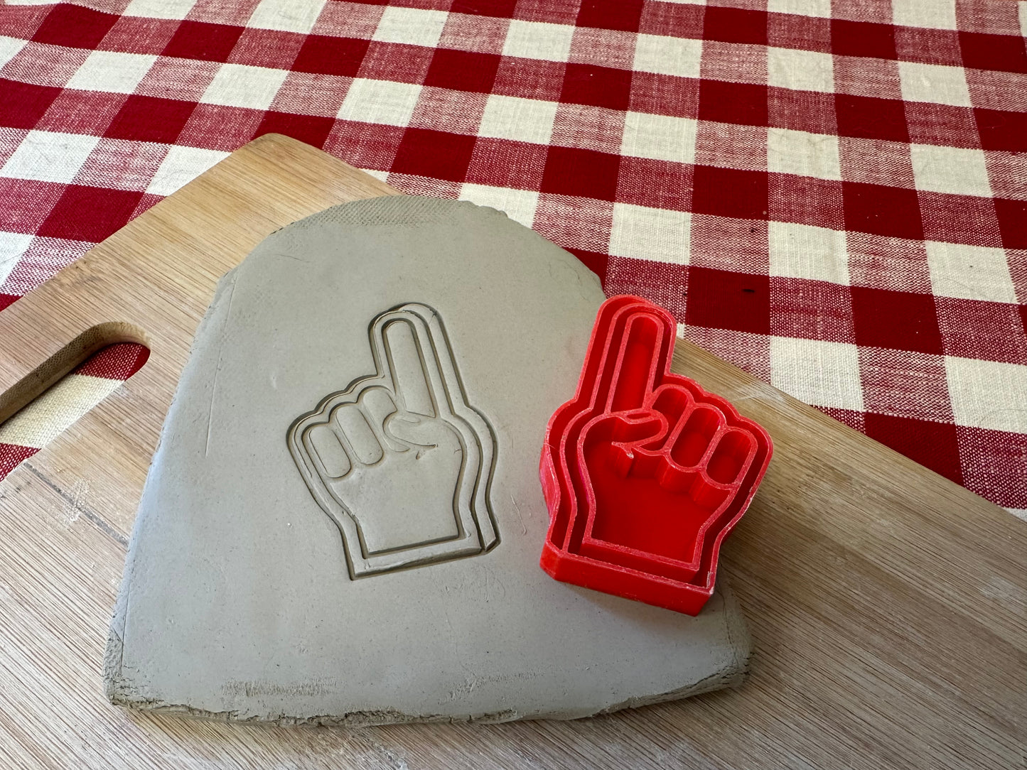 Foam Finger Pottery Stamp - plastic 3D printed, multiple sizes available