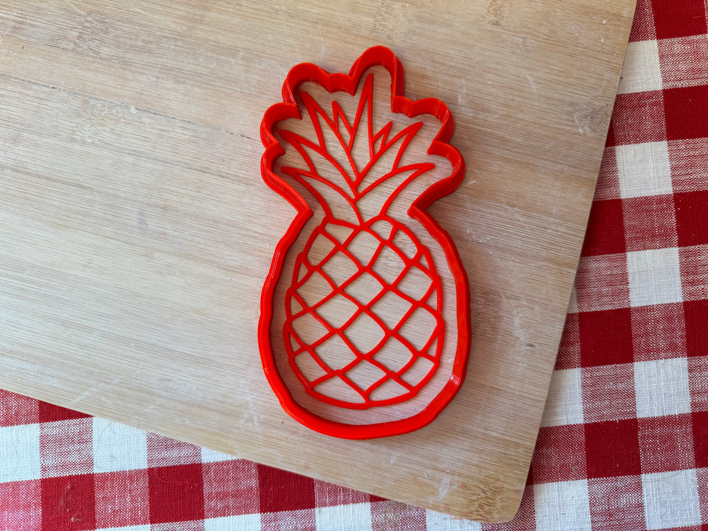 Pineapple Design Pottery Stamp or Stencil w/optional cutter - plastic 3d printed, multiple sizes available
