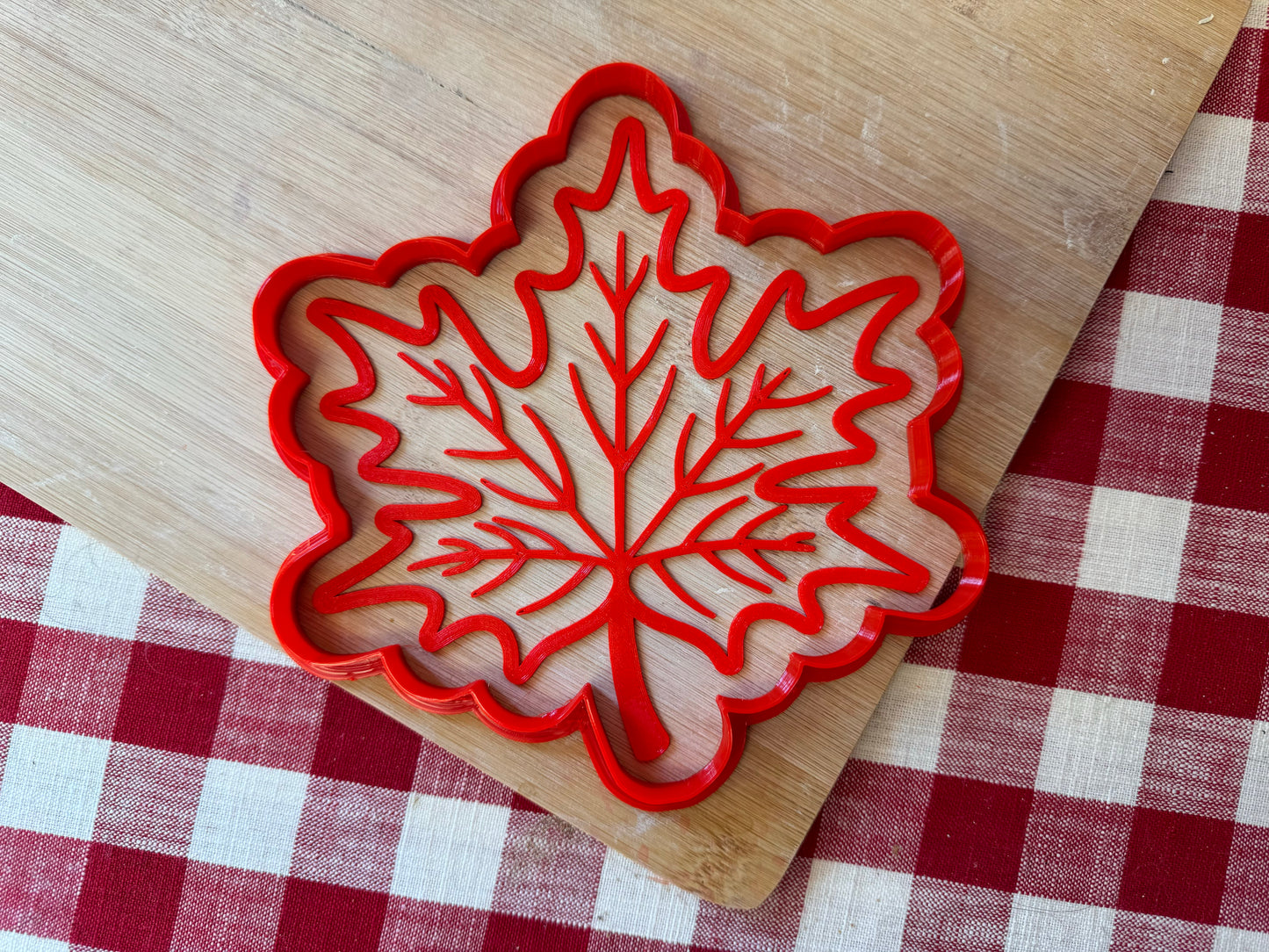 Fall Leaf Design, Pottery Stamp or Stencil w/ optional Cutter, plastic 3d printed, multiple sizes available