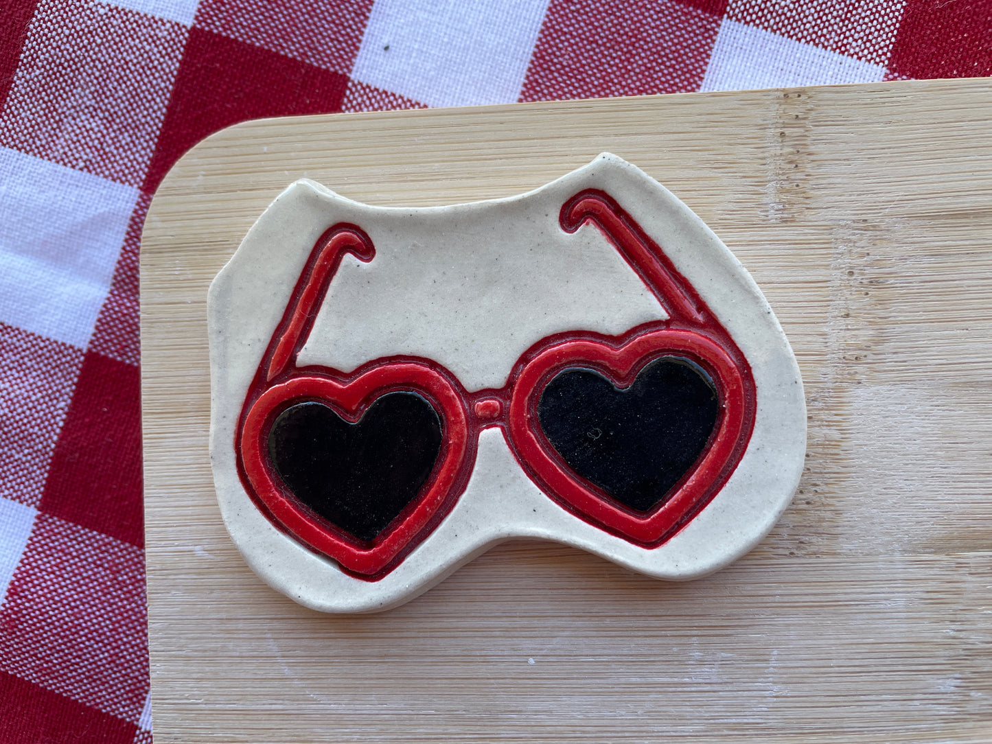 Heart shaped Sunglasses Pottery Stamp - Teenagers themed January 2025 Mystery Box, multiple sizes available