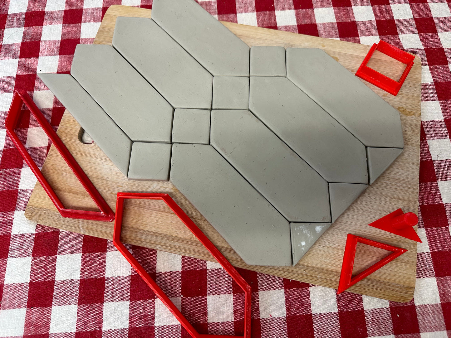 DIY Ceramic Tiles - Picket shape, 2" x 6" fired dimensions, Clay Cutter - plastic 3D printed