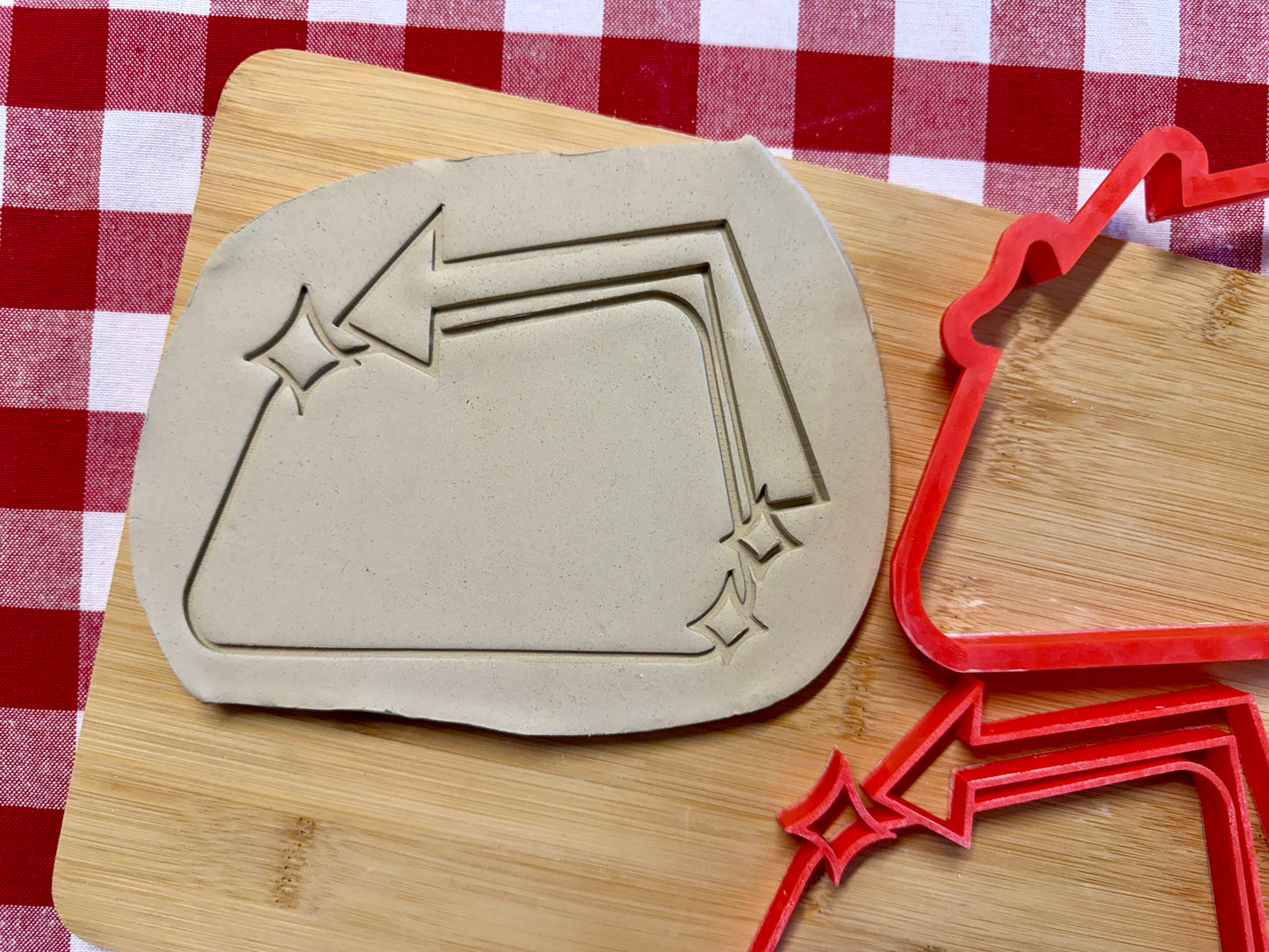 Arrow Sign Pottery Stamp with optional cookie cutter - June 2026 - Mid Century Modern Themed Mystery Box, multiple sizes available