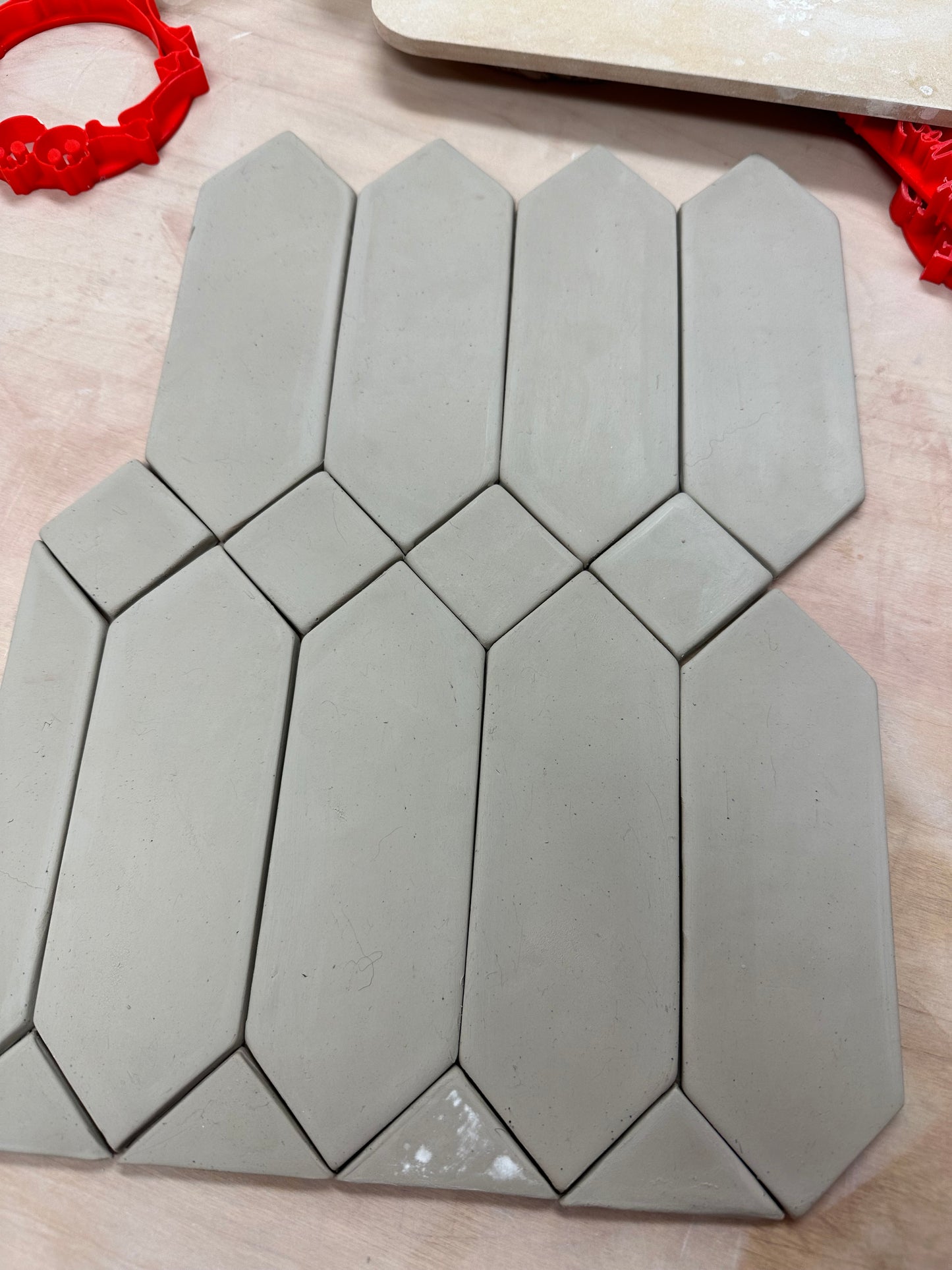 DIY Ceramic Tiles - Picket shape, 2" x 6" fired dimensions, Clay Cutter - plastic 3D printed