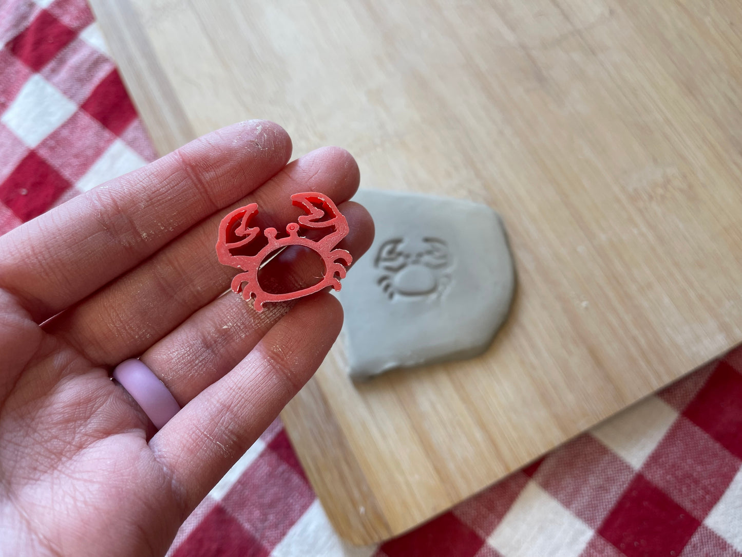 Crab Mini Pottery Stamp - Alabama Clay Conference, plastic 3D printed, multiple sizes