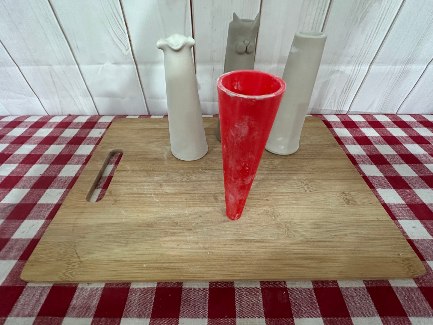 Bud Vase Form for Bud Vase Pottery Template - Form Only - Straight side, 2" Base x 6" Tall x 1 1/4" top, approximate formed dimensions