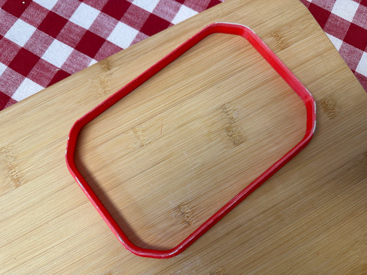 Plaque Rectangle with Clipped Corners, Clay Cutter - plastic 3D printed, coordinates with new number cutters