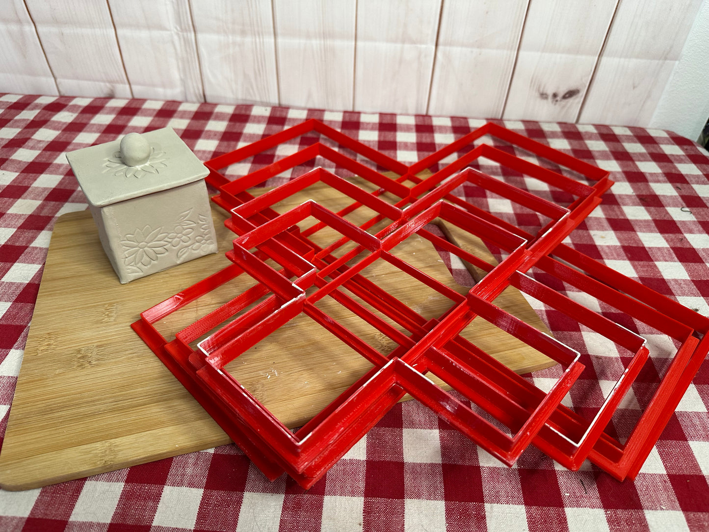 Square Cube Box Template Clay Cutter - multiple sizes, each or set