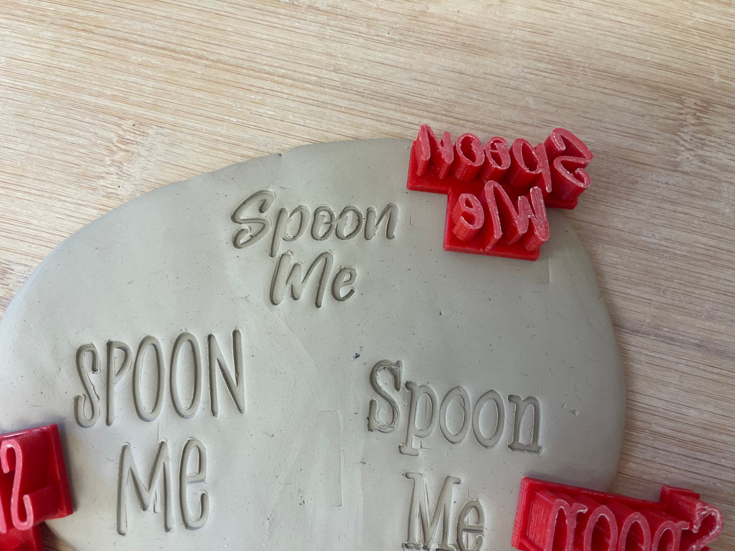 "Spoon Me" word stamp - for Spoon rest, plastic 3D printed, multiple sizes