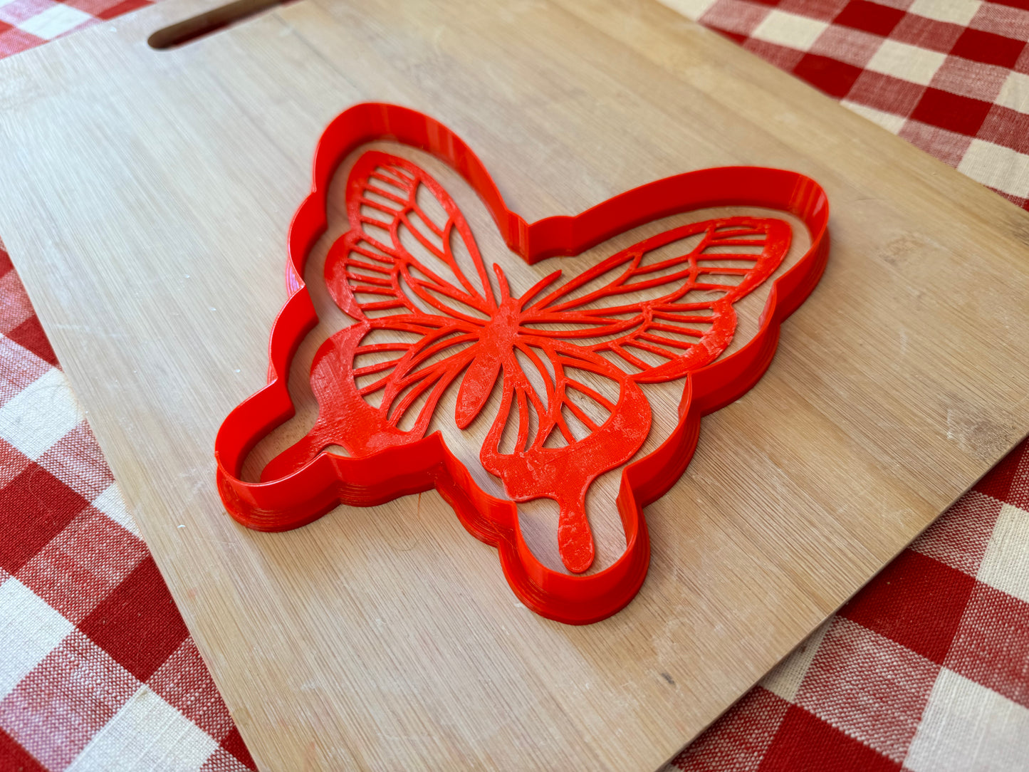 Butterfly design, pottery stamp or stencil w/ optional cutter - plastic 3D printed, multiple sizes