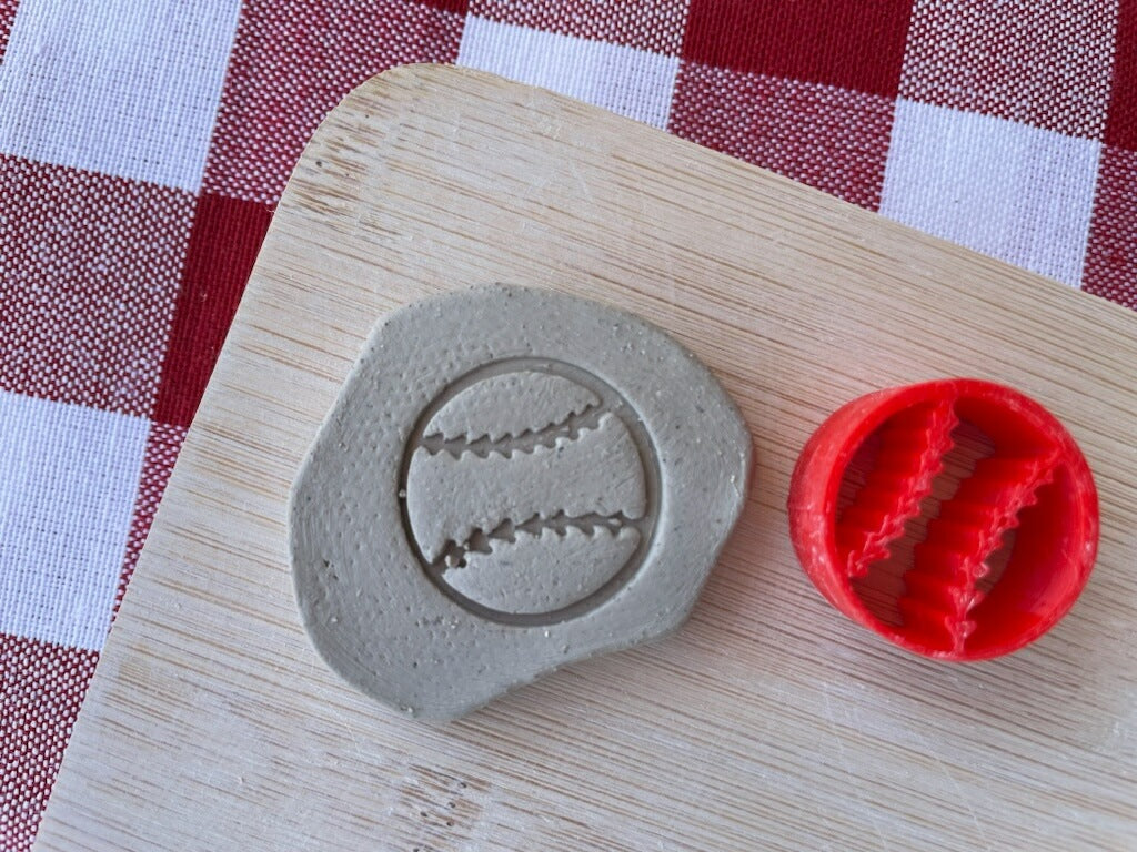 Baseball pottery stamp, from the April 2024 Boys themed mystery box - multiple sizes available