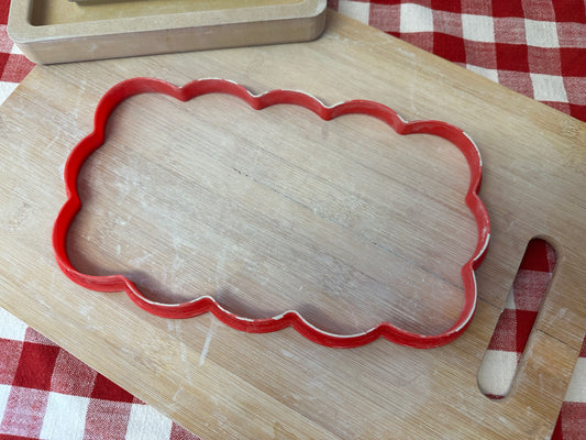 Loose Scallop Rectangle Clay Cutter - to match the GR Pottery forms Wallie Rectangles, plastic 3D printed, pottery tool, multiple sizes