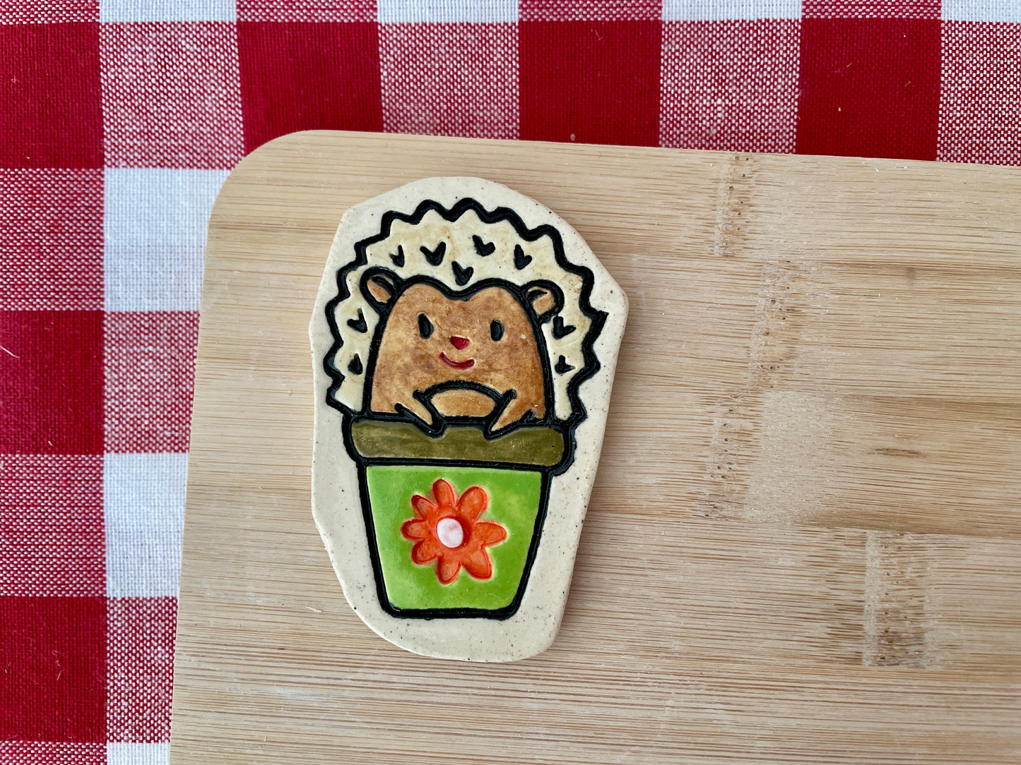 Hedgehog Pottery Stamp - Spring themed February 2025 Mystery Box, multiple sizes available